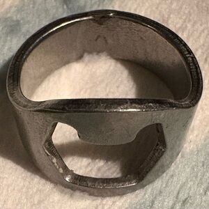 Silver Ring with Unique Bottle Opener Design